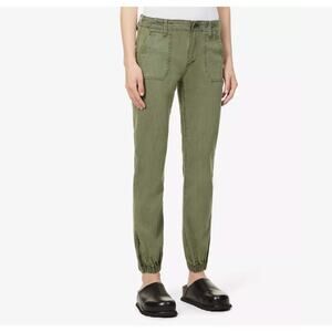 PAIGE Mayslie high-rise woven jogging jeans in vintage ivy green sz 32